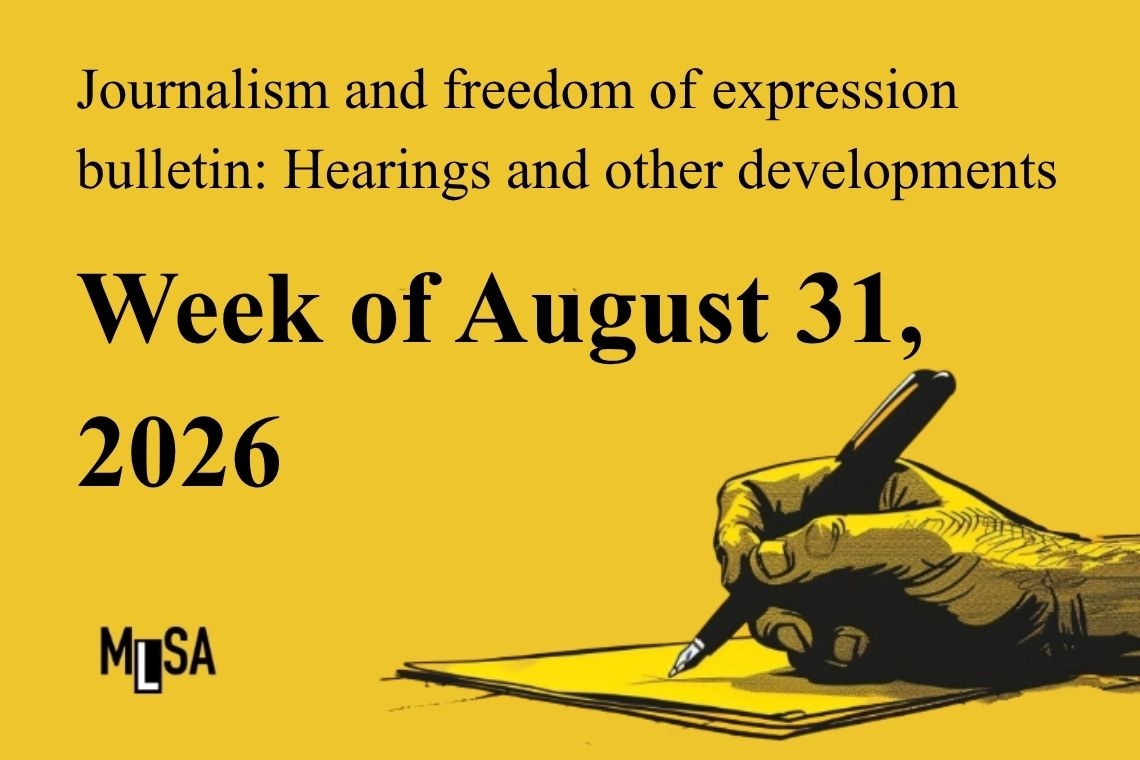 Aug. 31, 2026: Freedom of expression cases and other developments